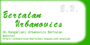bertalan urbanovics business card